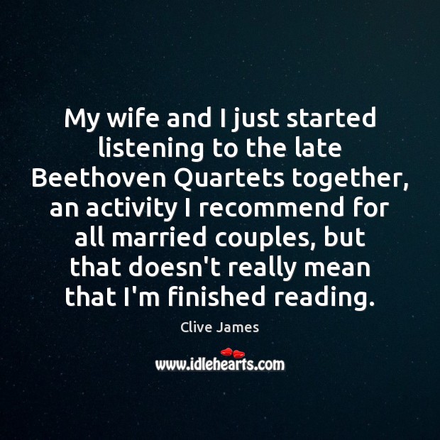 My wife and I just started listening to the late Beethoven Quartets Image