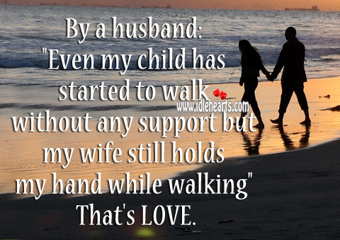 My wife still holds my hand while walking Image