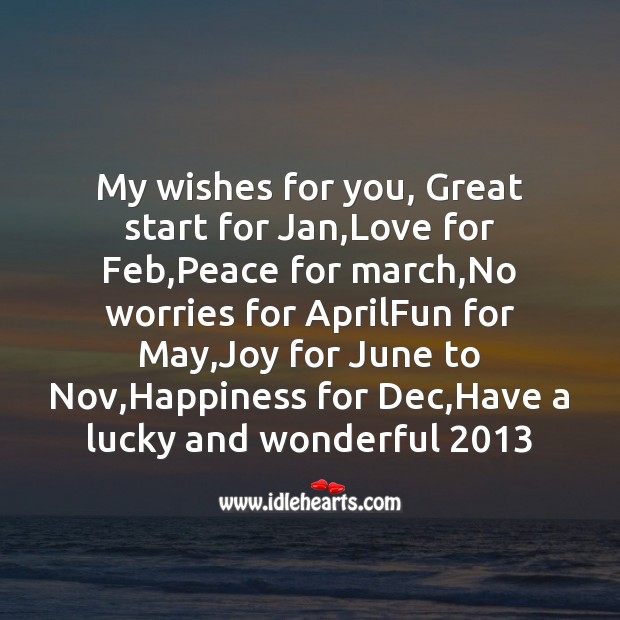 My wishes for you, great start Image