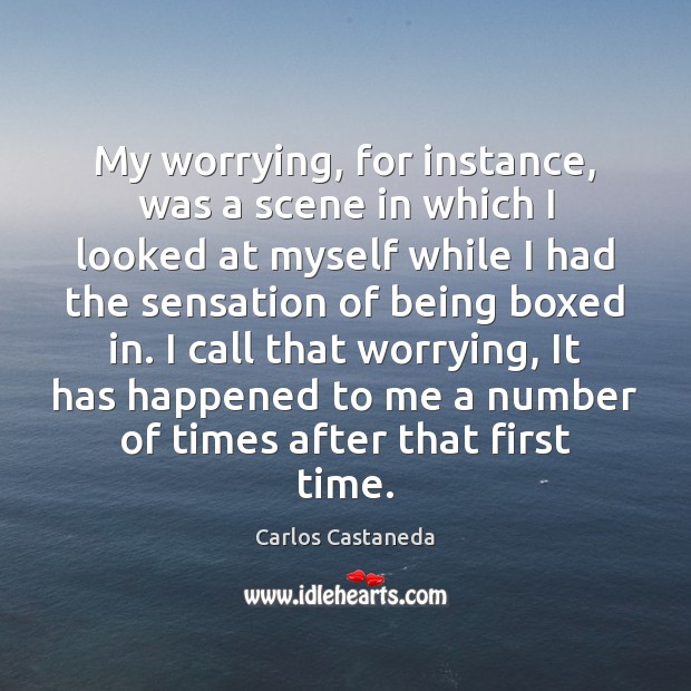 My worrying, for instance, was a scene in which I looked at Carlos Castaneda Picture Quote