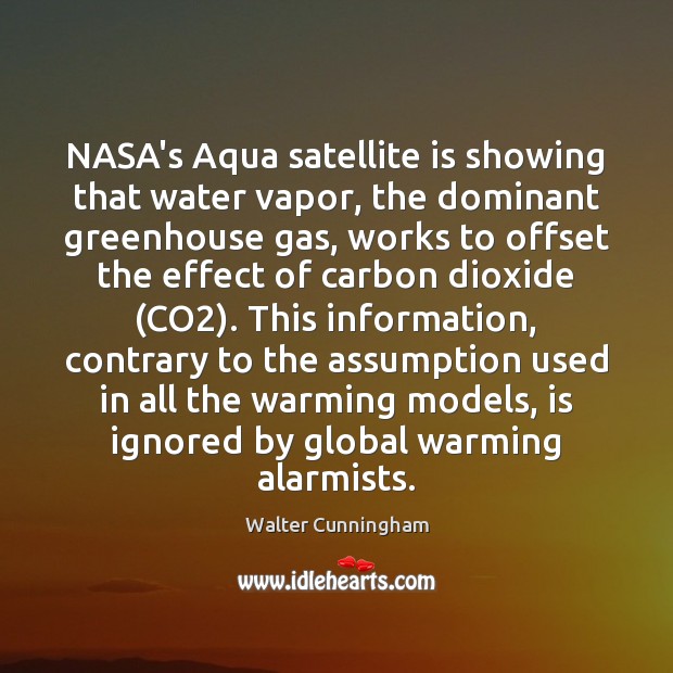 NASA’s Aqua satellite is showing that water vapor, the dominant greenhouse gas, 