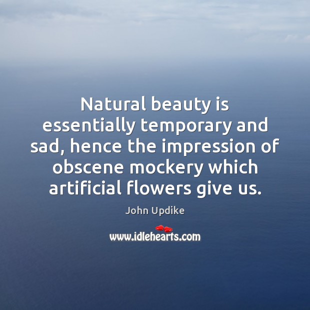 Natural beauty is essentially temporary and sad, hence the impression of obscene Beauty Quotes Image