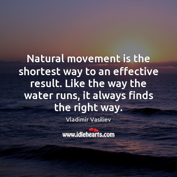 Natural movement is the shortest way to an effective result. Like the Vladimir Vasiliev Picture Quote
