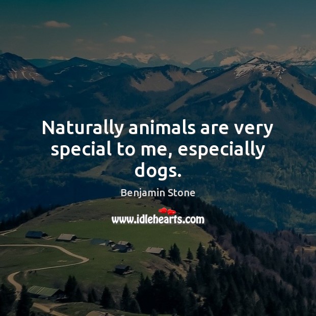 Naturally animals are very special to me, especially dogs. 