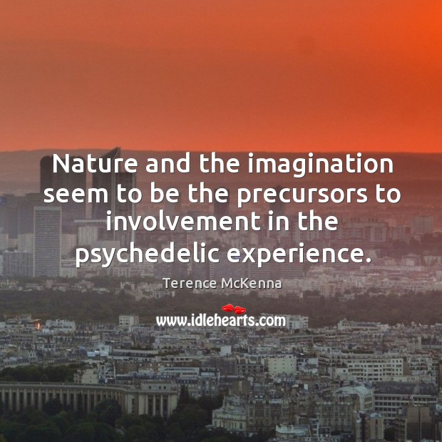 Nature and the imagination seem to be the precursors to involvement in Terence McKenna Picture Quote