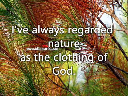 I’ve always regarded nature as the clothing of God. Image