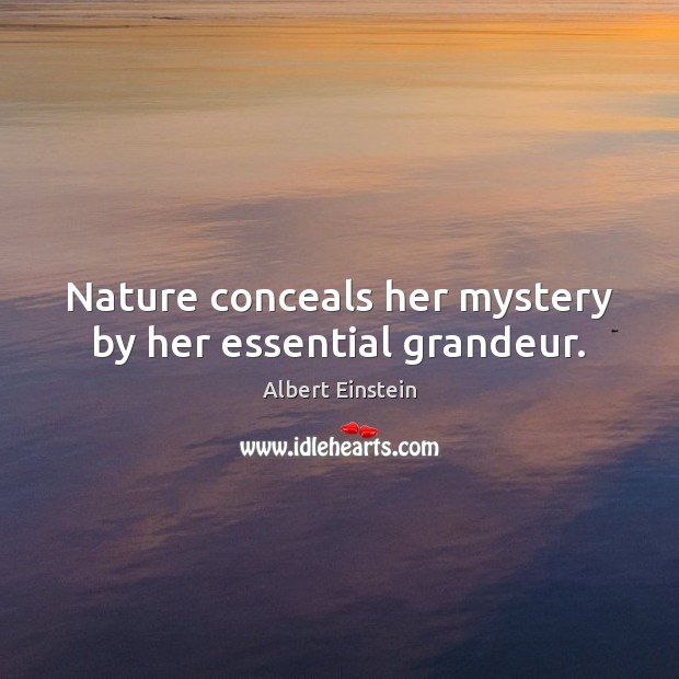 Nature conceals her mystery by her essential grandeur. Image