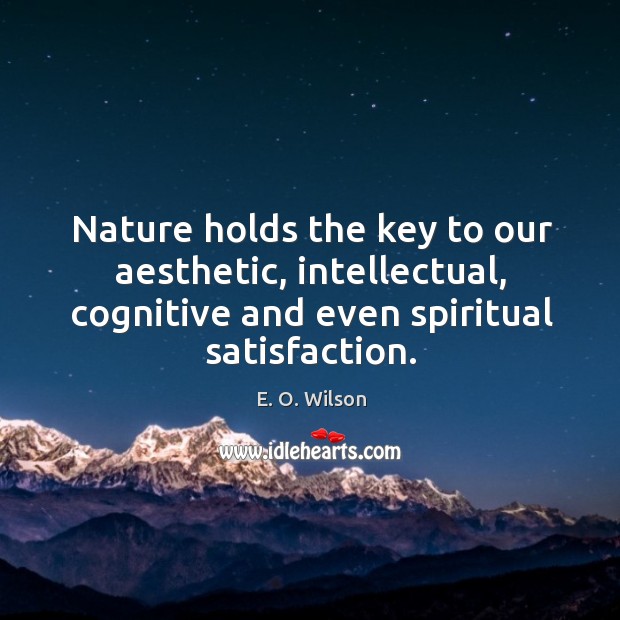 Nature holds the key to our aesthetic, intellectual, cognitive and even spiritual satisfaction. Image
