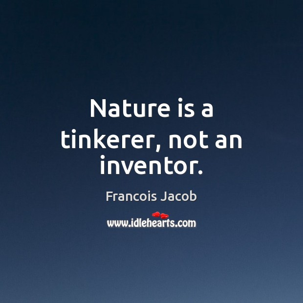 Nature is a tinkerer, not an inventor. Image