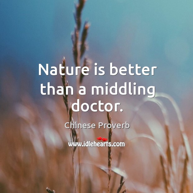 Nature is better than a middling doctor. Chinese Proverbs Image