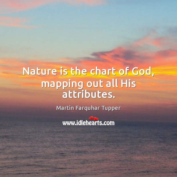 Nature is the chart of God, mapping out all His attributes. Martin Farquhar Tupper Picture Quote