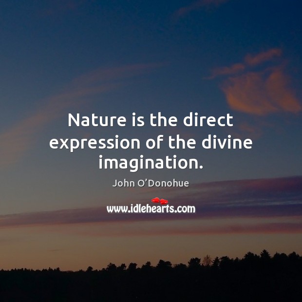 Nature is the direct expression of the divine imagination. John O’Donohue Picture Quote