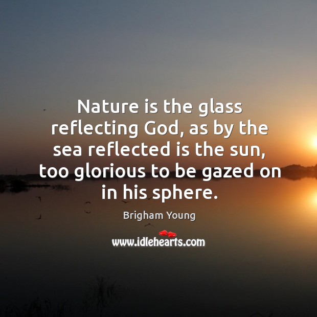 Nature is the glass reflecting God, as by the sea reflected is the sun, too glorious to be gazed on in his sphere. Image