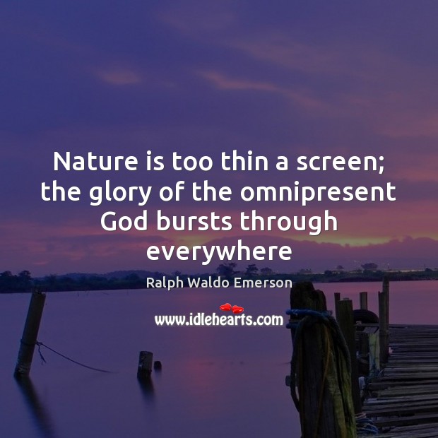 Nature is too thin a screen; the glory of the omnipresent God bursts through everywhere Image
