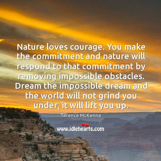 Nature loves courage. You make the commitment and nature will respond to Image