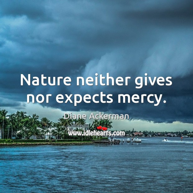 Nature neither gives nor expects mercy. Image