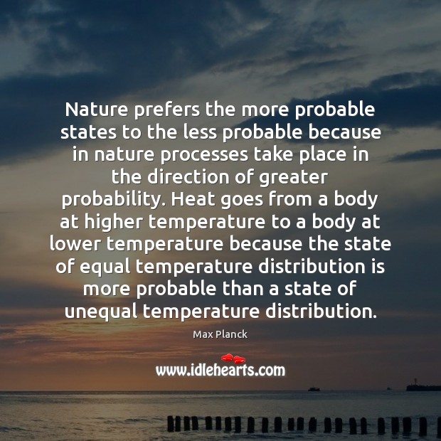 Nature prefers the more probable states to the less probable because in Image