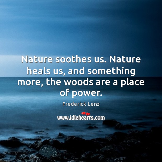 Nature soothes us. Nature heals us, and something more, the woods are a place of power. Image