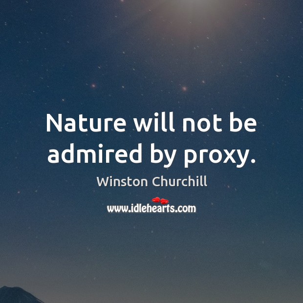 Nature will not be admired by proxy. Winston Churchill Picture Quote