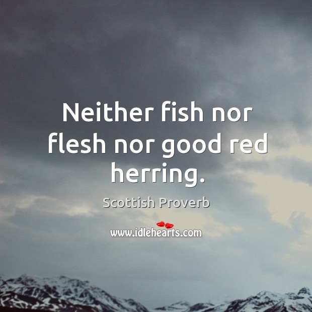 Neither fish nor flesh nor good red herring. Image
