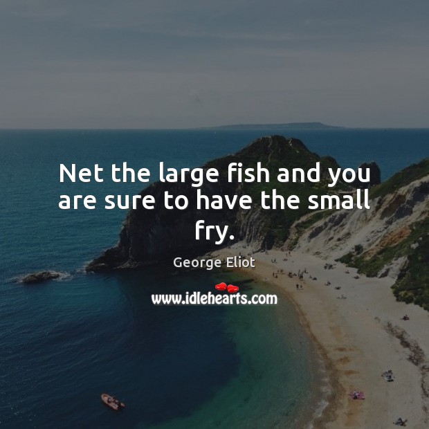 Net the large fish and you are sure to have the small fry. George Eliot Picture Quote