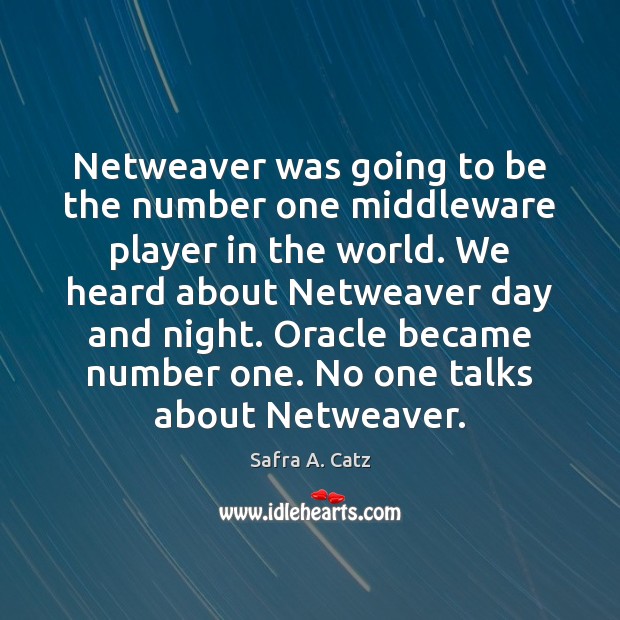 Netweaver was going to be the number one middleware player in the Safra A. Catz Picture Quote