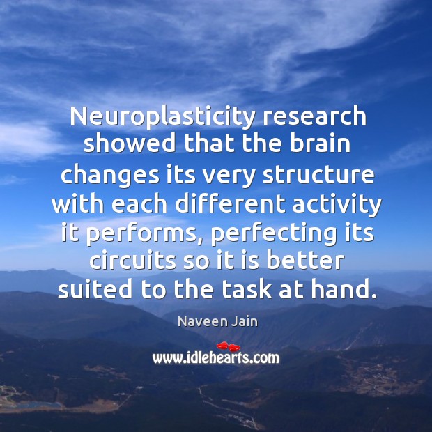 Neuroplasticity research showed that the brain changes its very structure with each Image