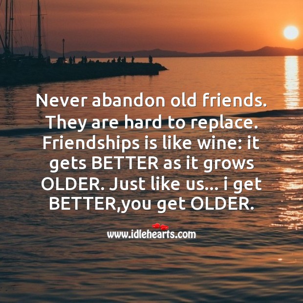 Never abandon old friends Friendship Day Messages Image
