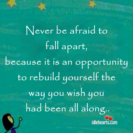 Never be afraid to fall Opportunity Quotes Image