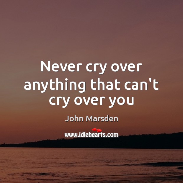 Never cry over anything that can’t cry over you John Marsden Picture Quote