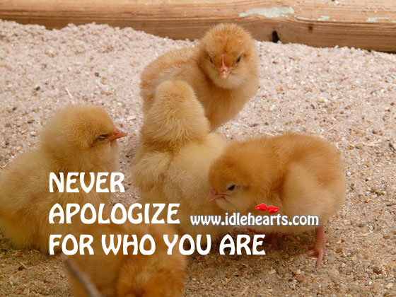 Never apologize for who you are. Ever!! Image