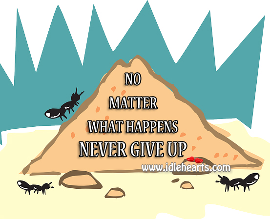 Never give up on what your heart wants Never Give Up Quotes Image