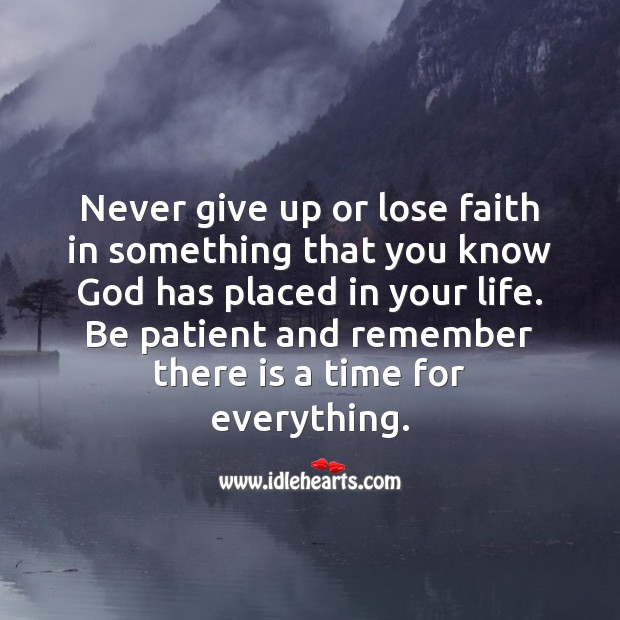 Never give up or lose faith Image
