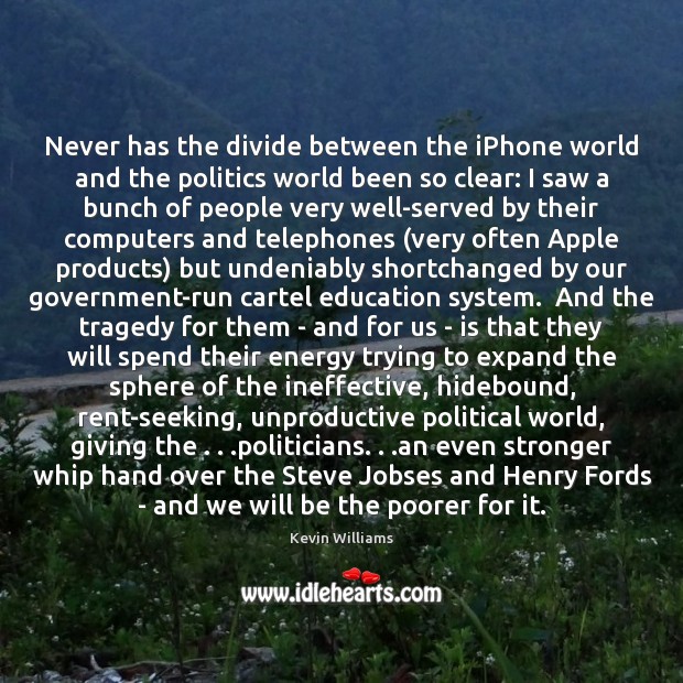 Never has the divide between the iPhone world and the politics world Image