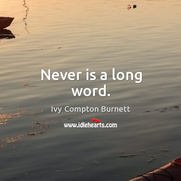 Never is a long word. Image