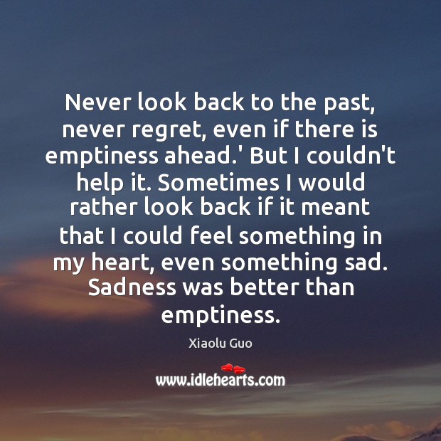 Never look back to the past, never regret, even if there is Never Regret Quotes Image
