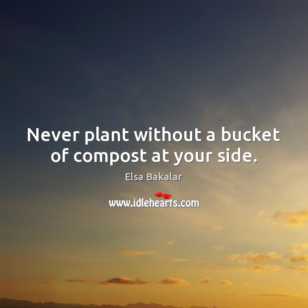 Never plant without a bucket of compost at your side. Elsa Bakalar Picture Quote