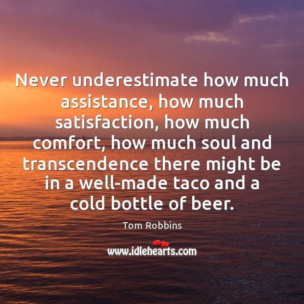 Never underestimate how much assistance, how much satisfaction, how much comfort, how Underestimate Quotes Image