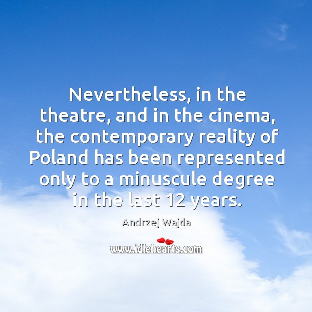 Nevertheless, in the theatre, and in the cinema, the contemporary reality of poland has Image
