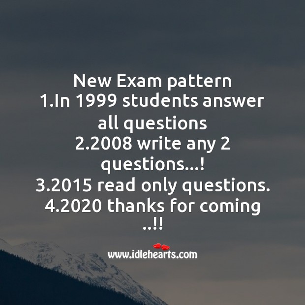 New exam pattern in 1999 students answer all questions Image