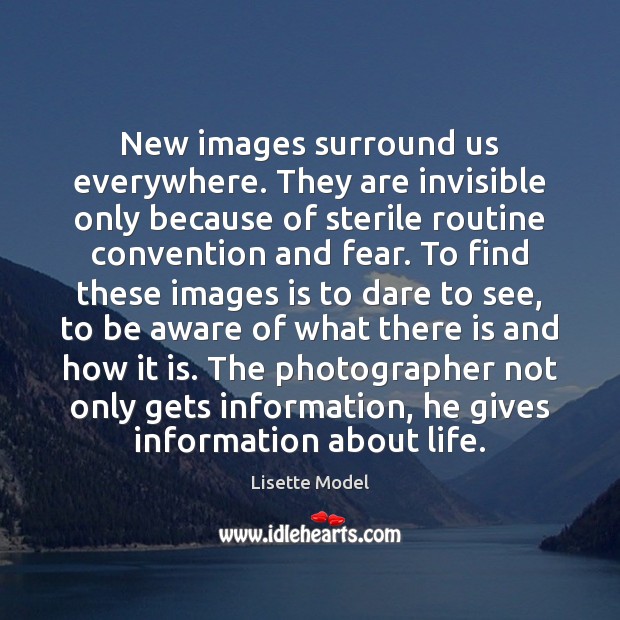 New images surround us everywhere. They are invisible only because of sterile Lisette Model Picture Quote