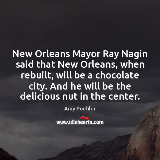 New Orleans Mayor Ray Nagin said that New Orleans, when rebuilt, will Amy Poehler Picture Quote