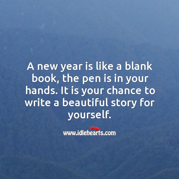 New year is like a blank book. Fill it with beautiful things. New Year Quotes Image