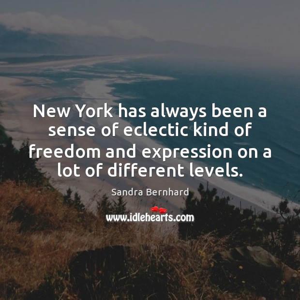 New York has always been a sense of eclectic kind of freedom Sandra Bernhard Picture Quote