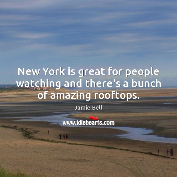 New York is great for people watching and there’s a bunch of amazing rooftops. Jamie Bell Picture Quote