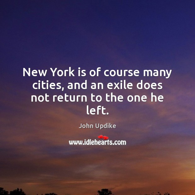 New York is of course many cities, and an exile does not return to the one he left. Image
