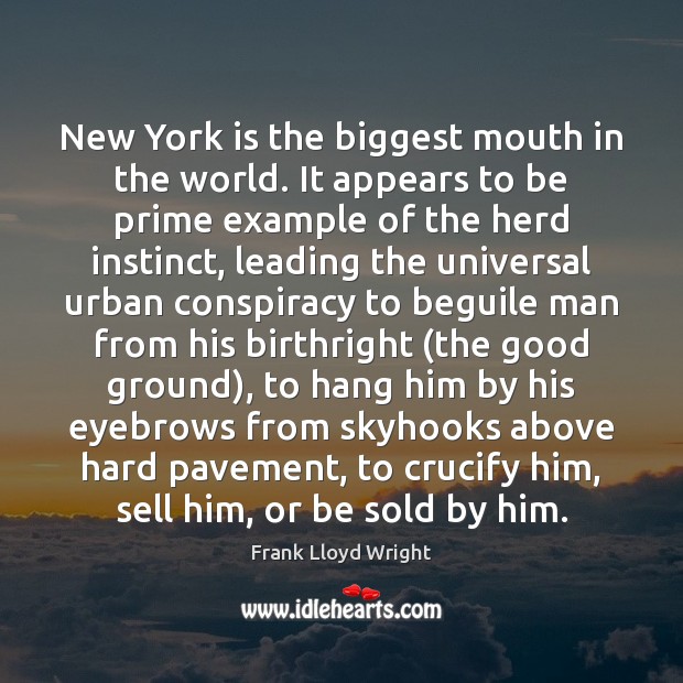 New York is the biggest mouth in the world. It appears to 