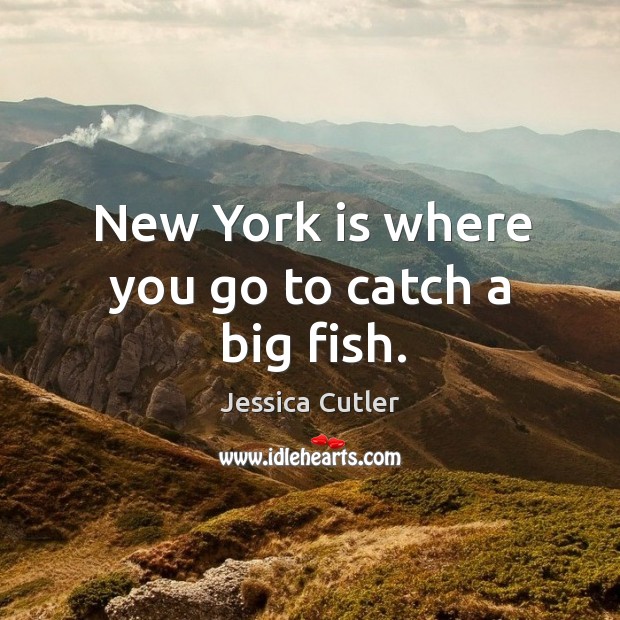 New york is where you go to catch a big fish. Jessica Cutler Picture Quote