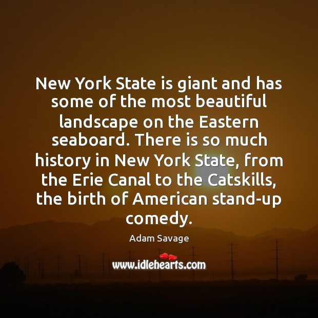 New York State is giant and has some of the most beautiful Adam Savage Picture Quote
