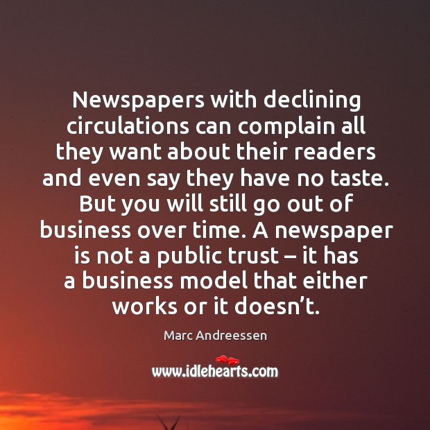 Newspapers with declining circulations can complain all they want about their readers and Complain Quotes Image